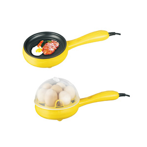 Poêle antiadhésive pour faire frire les œufs, appareil électrique pour petit-déjeuner 3 en 1 avec couvercle pour faire frire, cuire à la vapeur les œufs et les crêpes - Product Image 1