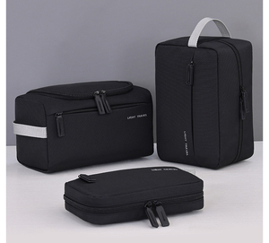 Juego de 3 bolsas de poliéster para artículos de aseo, bolsa de viaje de gran capacidad, multifuncional, para hombres, bolsa de maquillaje, bolsa de almacenamiento de cosméticos, bolsa de aseo. - Product Image 6