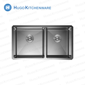 Pabrik Model Baru Wastafel Dapur Kamar Mandi Stainless Steel Buatan Tangan Mangkuk Ganda - Product Image 2