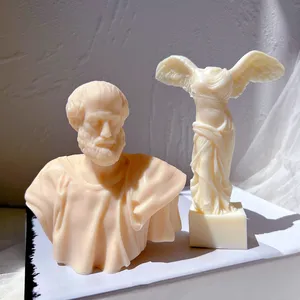 希腊艺术人雕塑蜡工具桌面装饰希腊哲学家半身像硅胶模具亚里士多德雕像蜡烛模具