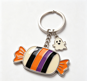 Halloween Candy Key Chain Metal Enamel <b>Keyring</b> Ghost <b>Charm</b> Gift Souvenir - Product Image 3