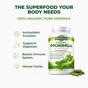 Cápsulas de Folha e Pó de <span class=keywords><strong>Moringa</strong></span> Oleifera Orgânica Natural (60 Cápsulas) para Suporte Imunológico Adulto - Atacado de Fábrica ISO - Product Image 2