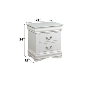 DB Louis Philippe Table de chevet en bois massif de style européen Finition blanche Panneau de meubles de chambre à coucher Style en bois pour la maison et l'appartement - Product Image 3