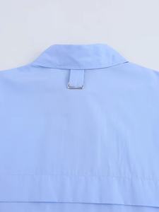 Nouveautés Printemps 2025 – <span class=keywords><strong>Blouse</strong></span> décontractée en mousseline de soie confortable pour femme, à manches longues, boutonnée, col à revers, style vintage uni - Product Image 6