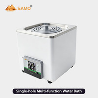 SAMO 2L Bak Mandi Air Laboratorium Digital dengan Satu Lubang, Baja Tahan Karat 304, RT+5 hingga 100C, Termostatik