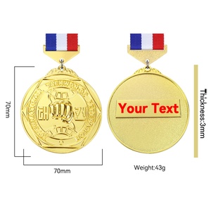 เหรียญรางวัลกีฬาเทควันโดและคิกบ็อกซิ่ง LY Bright Metal Zinc Alloy - Product Image 2