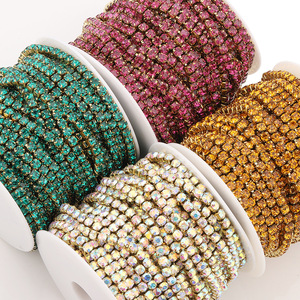 Cadena de acero inoxidable con diamantes de imitación de 3 mm, circonita cúbica chapada para la fabricación de pulseras, accesorios de joyería H1445 - Product Image 4