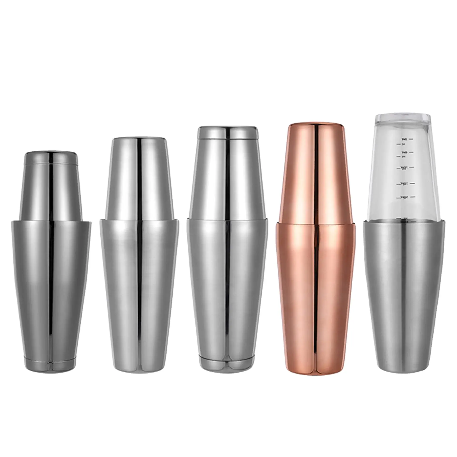 High Quality 12oz 18oz 25oz Metal Silver Gold Copper Cocktail Shakers Bartender Tools Stainless Steel Boston Cocktail Shaker