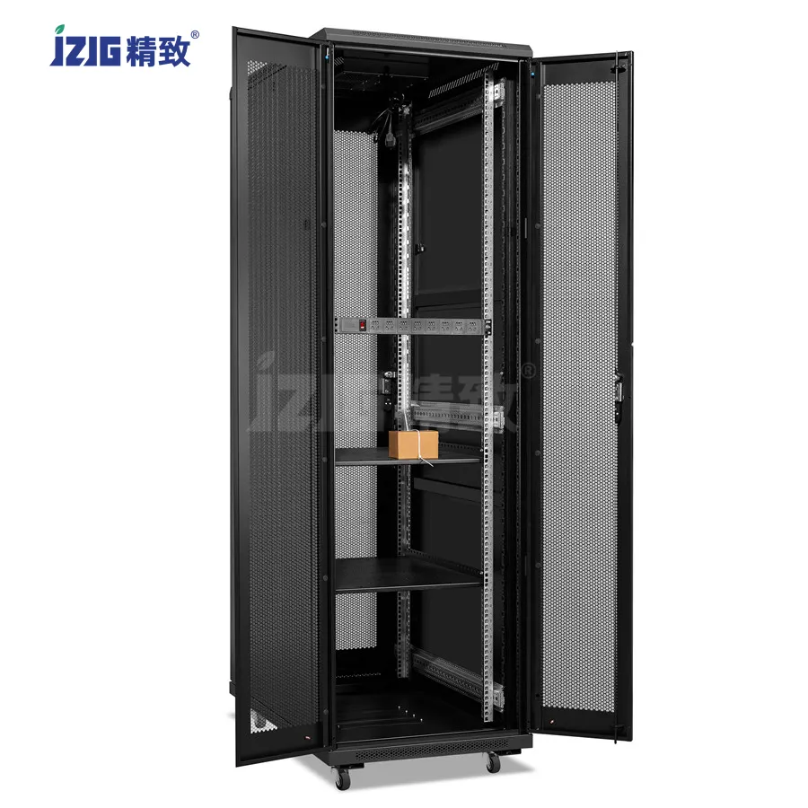 42u server rack data center equipment communication cabinet with four fans pdu and shelf