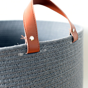 Foldable Nordic cotton rope <b>basket</b>, cotton rope woven storage <b>basket</b>, home sundries storage <b>basket</b> manufacturer, extra <b>large</b> - Product Image 4