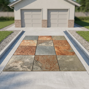 Dalles de pavage extérieures en porcelaine naturelle R11 de 20 mm d'épaisseur, résistantes, pour piscine, cour, 600x600 mm - Product Image 3