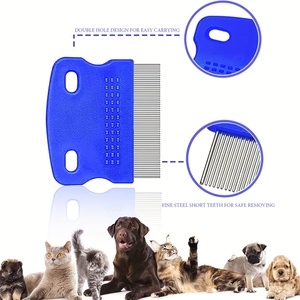 Double-Sided Stainless Steel <strong>Flea</strong> Lice Comb <strong>Dog</strong> &amp; Cat Grooming Combs Tear Stain Remover &amp; Dematting Comb for Pets - Product Image 5