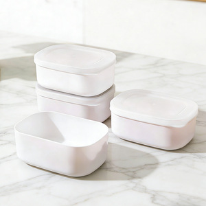 Rice Storage Container With Plastic Lid Stackable For Refrigerator Food Travel Use - Product Image 3
