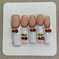 Faux ongles élégants en acrylique, faits main, style simple, couvrance totale, longueurs courtes/moyennes/longues, fournisseur OEM ODM, 10 paires