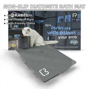 Tapis de bain en pierre de diatomite antidérapant fabriqué à la machine, avec dos en caoutchouc, solide, écologique, confortable, coussin moderne, forme personnalisée - Product Image 2