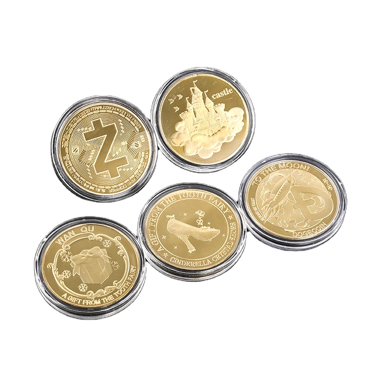 Monedas conmemorativas grabadas con dibujos animados personalizados de gran oferta 2024, monedas de oro de alta calidad