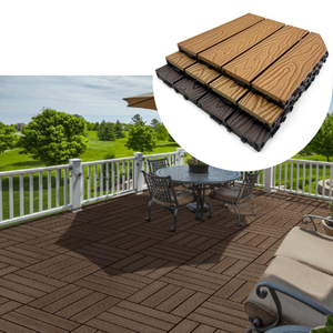 Precio de Fábrica al por Mayor, Baldosas de Madera Compuesta para Exteriores, con Relieve 3D, Resistentes al Agua, Enclavables, para Terraza y Patio - Product Image 1