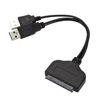 Recién llegado, Cable Sata a USB, adaptador USB3.0 a SATA 22P con Cable de alimentación USB para transferencia de datos de controlador de disco duro de 2,5 pulgadas