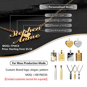 Collana con Ciondolo Rettangolare Personalizzabile, Placcato Oro 18K in Acciaio Inossidabile, Gioielli Inossidabili per Donna e <span class=keywords><strong>Uomo</strong></span> - Product Image 6