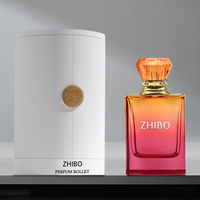Nouveau flacon de parfum en verre rose gradué de luxe de haute qualité de 50 ml avec vaporisateur à brume sérigraphié