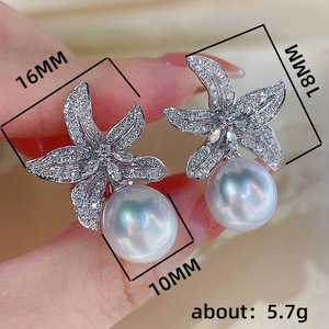 Orecchini a Cerchio con Perle e Stelle Marine per Donne, Stile Principessa, Eleganti Accessori per Orecchie da Indossare Quotidianamente - Product Image 3