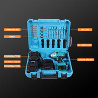 Perceuse électrique sans fil multifonctionnelle industrielle 21V à moteur à balais, batterie 2.0AH, vitesse variable 500W, la plus vendue