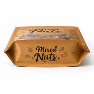Sachet d'emballage pour noix, personnalisé, en papier kraft, avec fenêtre transparente, refermable, qualité alimentaire - Product Image 6