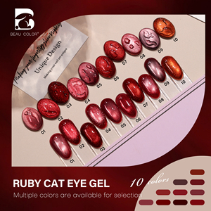 Beau Color Factory Esmalte de <span class=keywords><strong>Uñas</strong></span> en Gel Efecto Ojo de Gato Rubí de 10 Colores para San Valentín, Gel Magnético Efecto Ojo de Gato Rojo, Libre de TPO/HEMA, Suministros para <span class=keywords><strong>Uñas</strong></span> OEM - Product Image 5