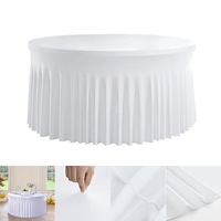 Jupe de table ronde en spandex tricotée, couleur personnalisée, vente en gros, pour mariage, banquet, location d'espaces événementiels et événements en extérieur