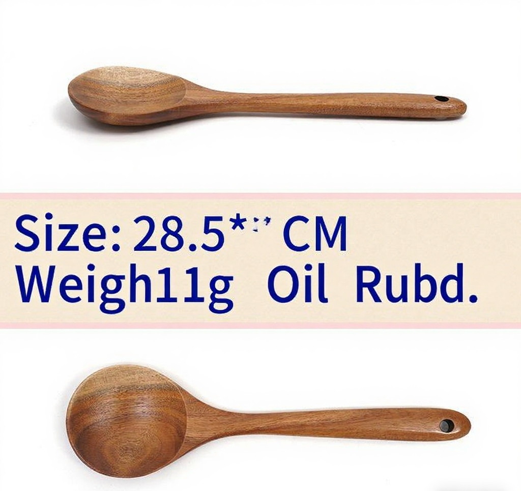 28cm acacia wood round spoon