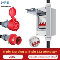 Câble répartiteur de prise industrielle HFE HFN-213, étanche IP67, adaptateur de distribution d'alimentation IEC60309, 400V/230V 125A