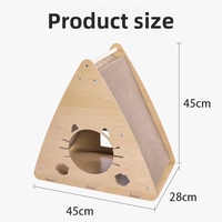 Katzen-Kratzbaum und Bett-Kombination, Vertikales Dreieckiges Design aus Spanplatte mit Austauschbarem Einsatz, Niedliches Design