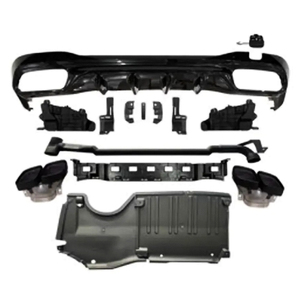 Diffuseur de pare-chocs arrière style C63 <span class=keywords><strong>AMG</strong></span> avec embouts d'échappement noirs pour <span class=keywords><strong>BENZ</strong></span> W206 <span class=keywords><strong>AMG</strong></span> 2021-2023 - Product Image 1