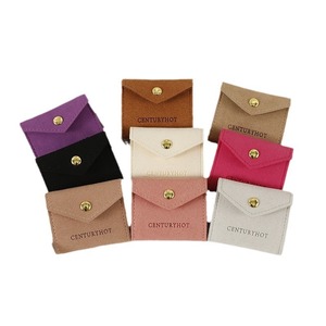 Custom Logo Portable Luxury Multifunction Microfiber <b>Mini</b> Travel Roll Jewelry Organizer Gift Packaging Jewelry <b>Pouch</b> with Button - Product Image 5
