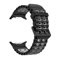 Bracelet de sport en silicone marin bicolore pour Galaxy Watch7 Ultra 47 mm, bracelet de montre étanche à libération rapide