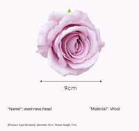 9 cm Durchmesser Seiden-Kunstrosenköpfe aus China für Hochzeitsauto-Dekorationen und DIY-Blumendesign; Hochzeitsthemen-Kunstrosen