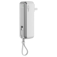 Batterie externe OEM 5000 mAh avec prise secteur intégrée et câble de suspension - Charge rapide 22,5 W USB-C PD avec affichage numérique