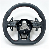 Volant en cuir personnalisé à fond plat, couleur cuir, pour Audi RS7 A4 B8.5 2016 A3 RS4 A4 A5 TT B6 S8 D4 S4 B8 B9 RS3
