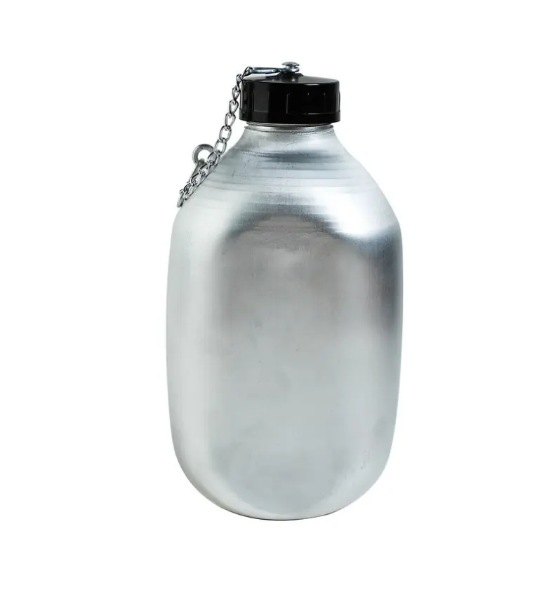 Anti lost lid 1300ml Oval aluminum water canteen bottle flask with mugs AL flasks