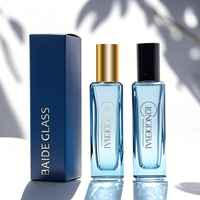 Kustom persegi kecil kosong isi ulang parfum semprot botol 10ml 15ml 20ml Crimp biru Mini portabel parfum botol dengan kotak