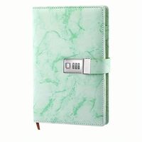 Carnet de notes sécurisé A5 en cuir PU marbré moderne avec serrure à code, personnalisable, pour usage personnel et professionnel, haute qualité sur mesure