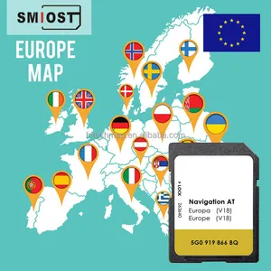 SMIOST SD Card for Car VW Navi Tiguan Navigation Map Europe Sat Nav CID SD Card (with data) Karte Europa AT V18