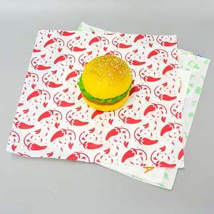 Custom Logo Printing <b>Food</b> Grade Burger Packaging Oil Grease Resistant Sandwich Wrappers for Cake Pizza Bread Single Side Coating - Product Image 5