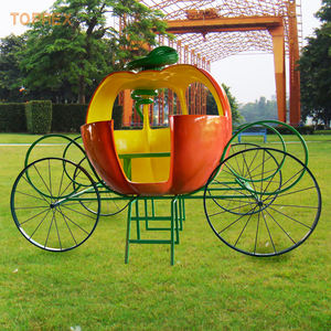 Nouveau chariot de citrouille personnalisable de conception d'halloween en plein air grandes sculptures 3D citrouille géante en fibre de verre - Product Image 4