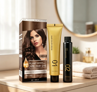 Crema de Tinte para el Cabello a Base de Plantas, Coloración Instantánea, Segura, Sin Amoníaco, Colores Personalizables, Sin Daño al Cabello, Crema de Coloración Resistente a la Decoloración