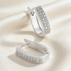 Boucles d'oreilles clips en acier inoxydable pour femme, avec pierres naturelles, plaqué or 18 carats, haut <span class=keywords><strong>de</strong></span> gamme, tendance, luxe <span class=keywords><strong>l</strong></span>éger, design <span class=keywords><strong>de</strong></span> niche, inaltérables - Product Image 3