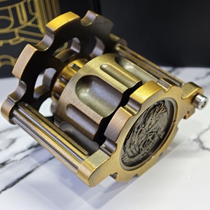 Juego de dados de bala poliédricos de Metal MINI PLANET con contenedor de cilindro de revólver giratorio Juego de dados DND Dados giratorios de rueda izquierda - Product Image 3