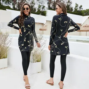 Middle East Muslim Hui full encircling conservative swimsuit two-piece long sleeve surf sunscreen swimming separate swimsuit