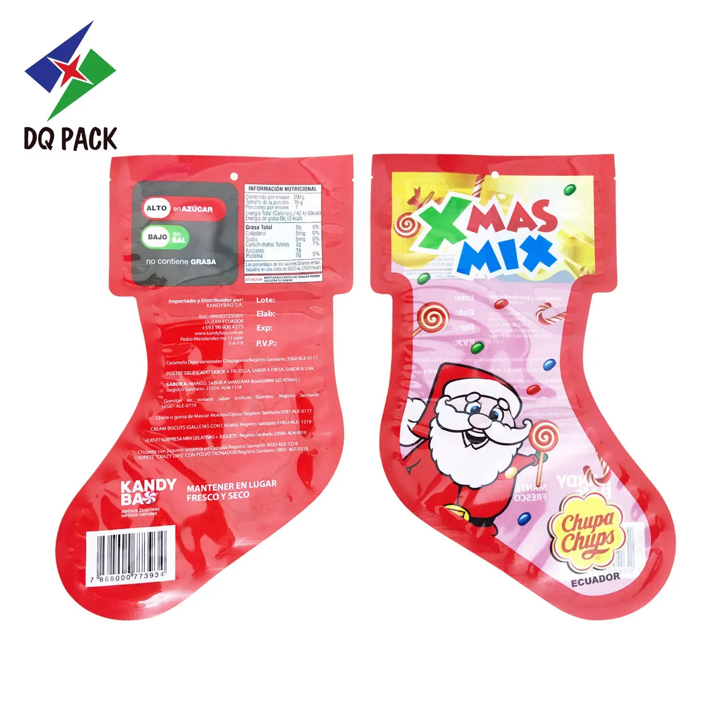 Paket DQ Grosir Warna-warni Hadiah Musiman Natal Permen Coklat Kemasan Makanan Plastik Tas Poli