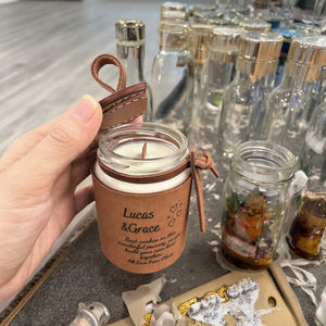 Gerçek deri kupa soya kokulu mum kol kişiselleştirilmiş düğün mevcut promosyon parti malzemeleri ile sıradışı düğün hediyesi - Product Image 4